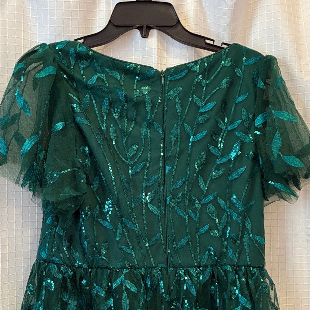 Ever Pretty Green Sequin Leaf A-line Midi Length Dress - Picture 6 of 9